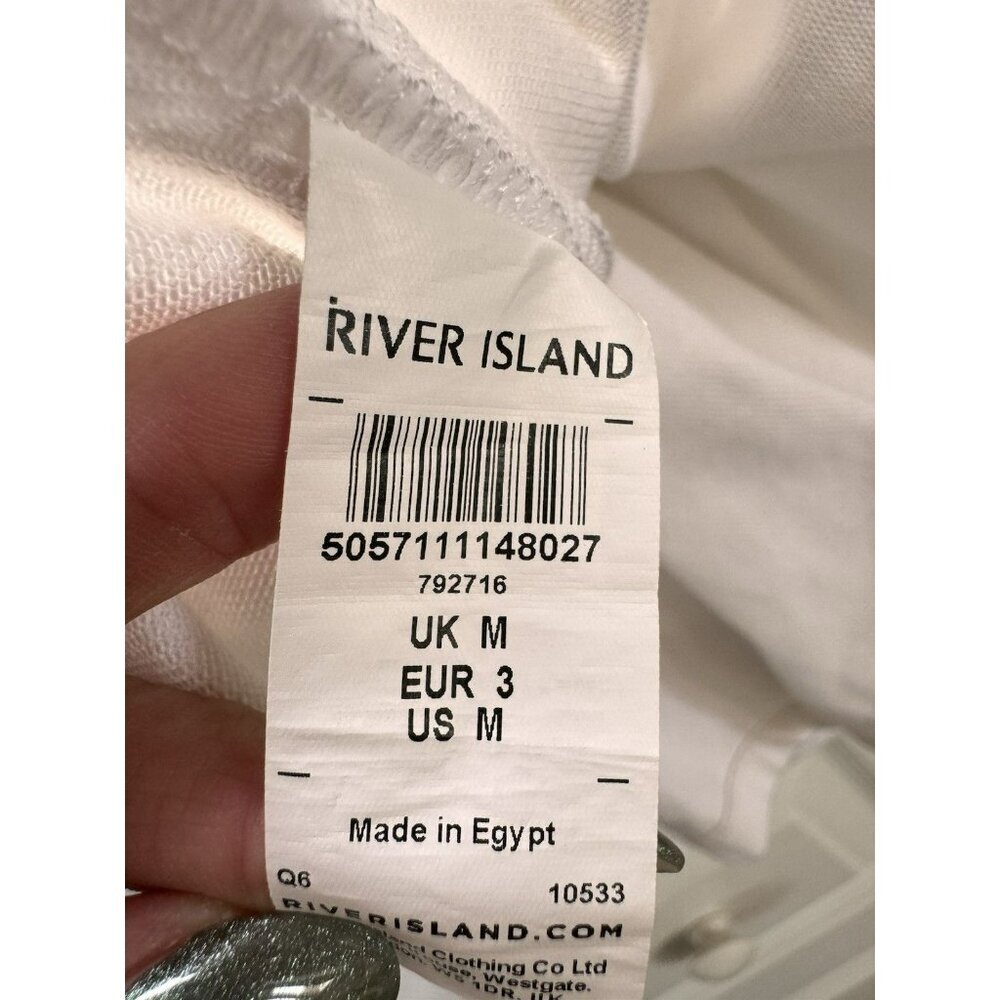 River Island White Milkmaid Mini Dress Puff Sleeve Cottagecore Women M - Picture 5 of 6